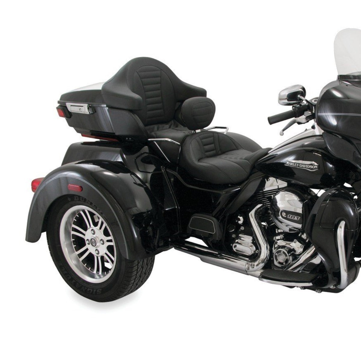 Mustang Extended Arm Wrap-Around Backrest for Harley-Davidson FL Touring 2014-'20