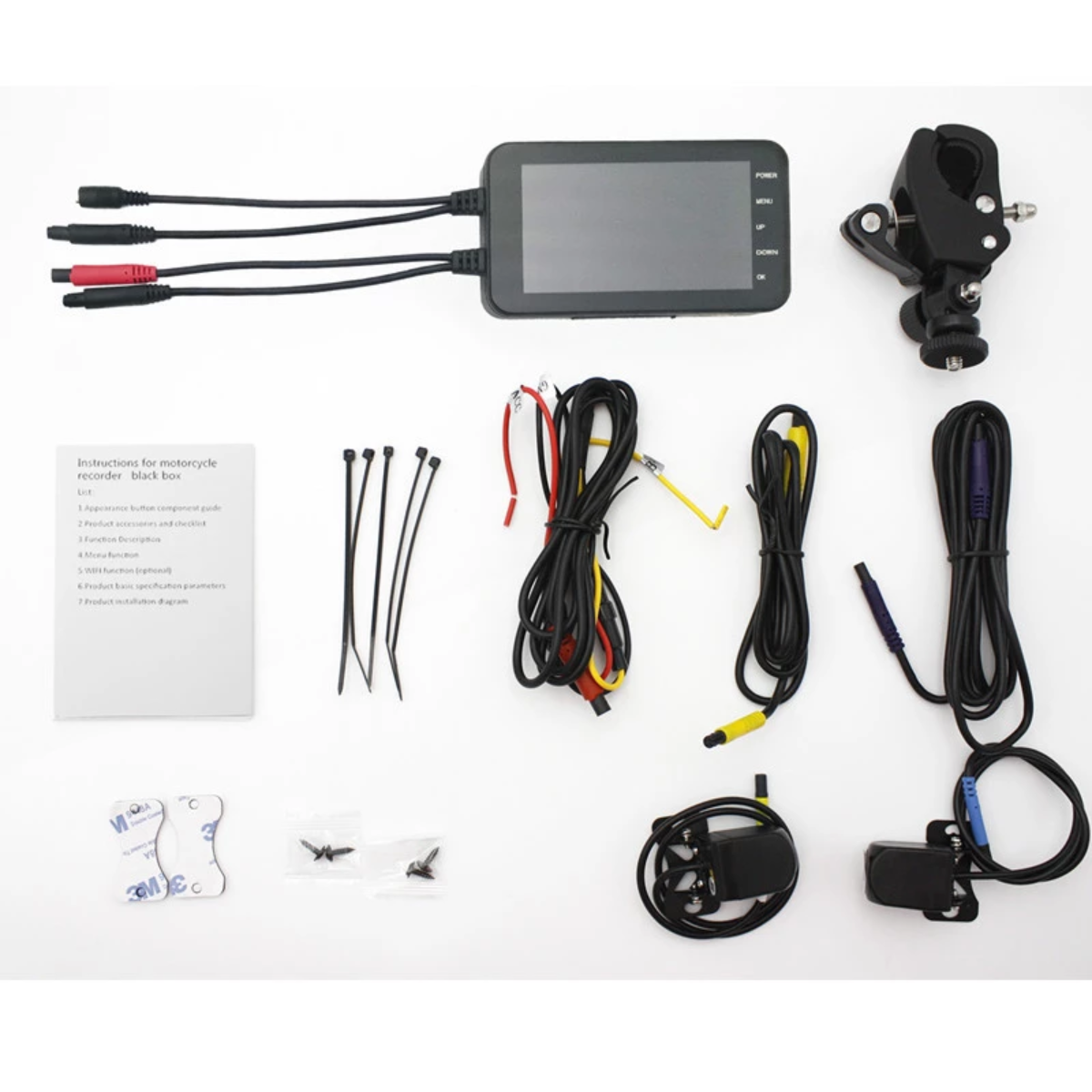 Motorcycle Dual Lens Dash Camera Video Recorder 4 Inch HD 1080P with simplistic design and lightweight nature.