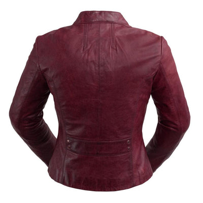 First Manufacturing Rexie - Women's Leather Jacket, Sangria - American Legend Rider