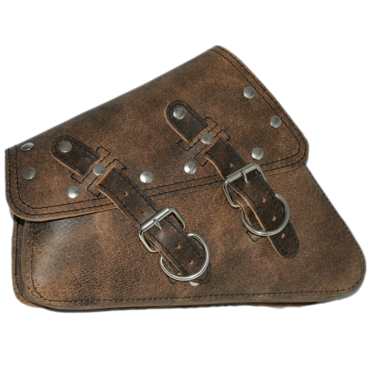 La Rosa Riveted Leather Swing Arm Saddle Bag - American Legend Rider