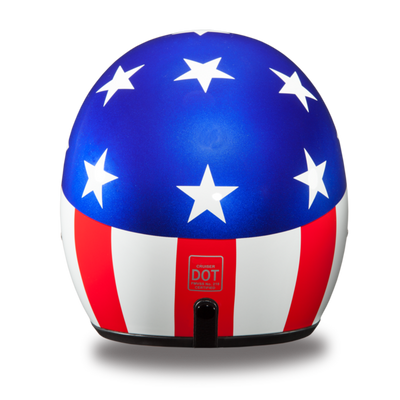 Daytona D.O.T. Cruiser States of America Motorcycle Open Face Helmet, Blue/White/Red - American Legend Rider