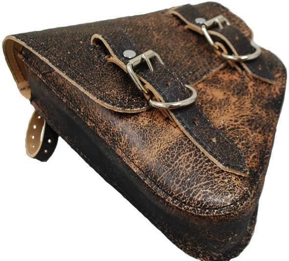 La Rosa Harley V Rod Left Side Saddle Bag - Rustic Brown - American Legend Rider