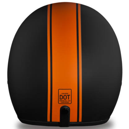 Daytona D.O.T Cruiser Orange Pin Stripe Helmet - American Legend Rider