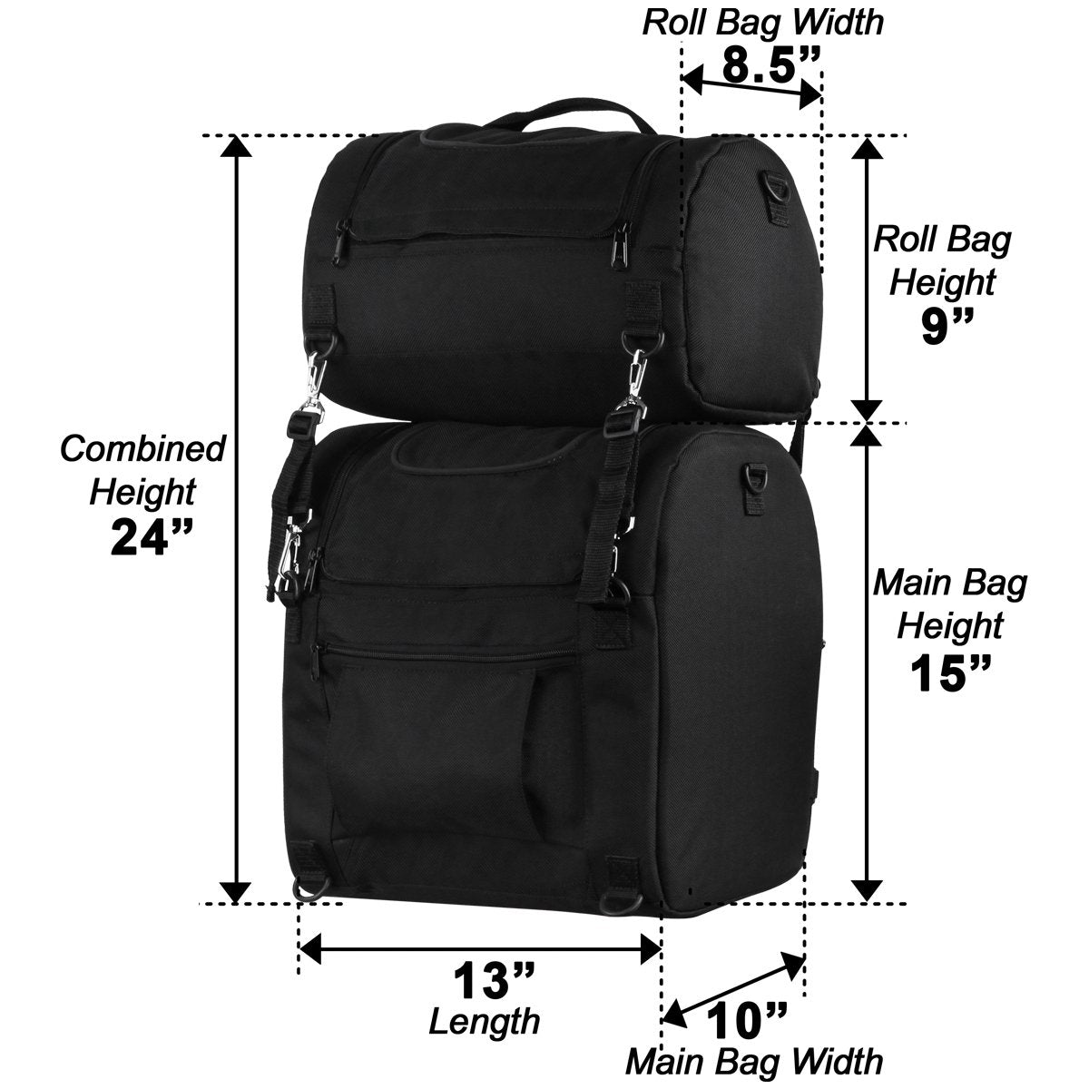 Vance Leather Large Heavy Duty Textile Sissy Bar Bag