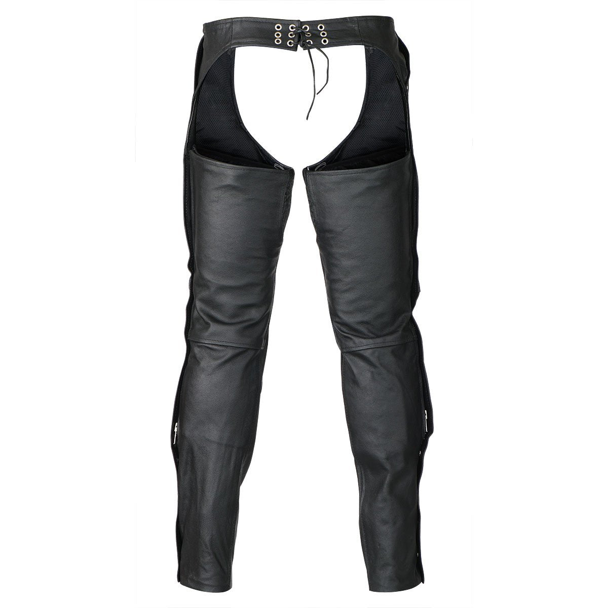 Vance Leather Zip-Out Insulated Pant Style Zipper Pocket Leather Chaps, Unisex