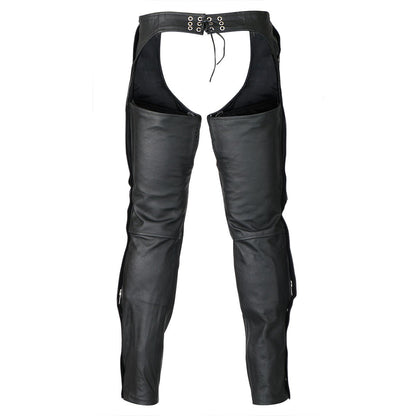 Vance Leather Zip-Out Insulated Pant Style Zipper Pocket Leather Chaps, Unisex