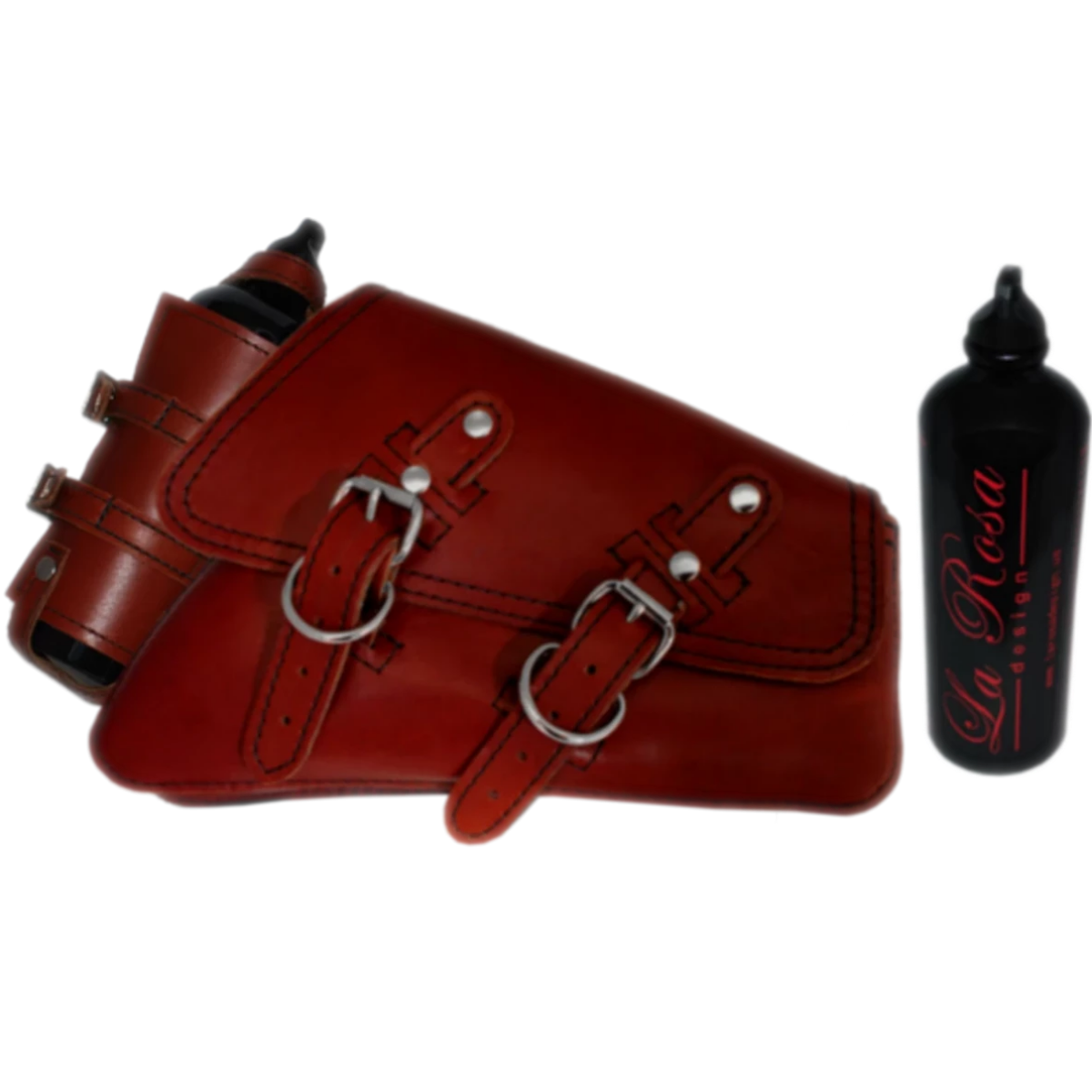 La Rosa Harley-Davidson sportster swingarm bag with Spare Fuel Bottle - American Legend Rider