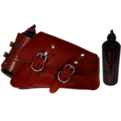 La Rosa Harley-Davidson sportster swingarm bag with Spare Fuel Bottle - American Legend Rider