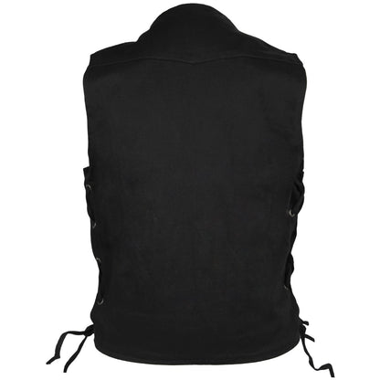 Vance Leather Denim Ten Pocket Vest