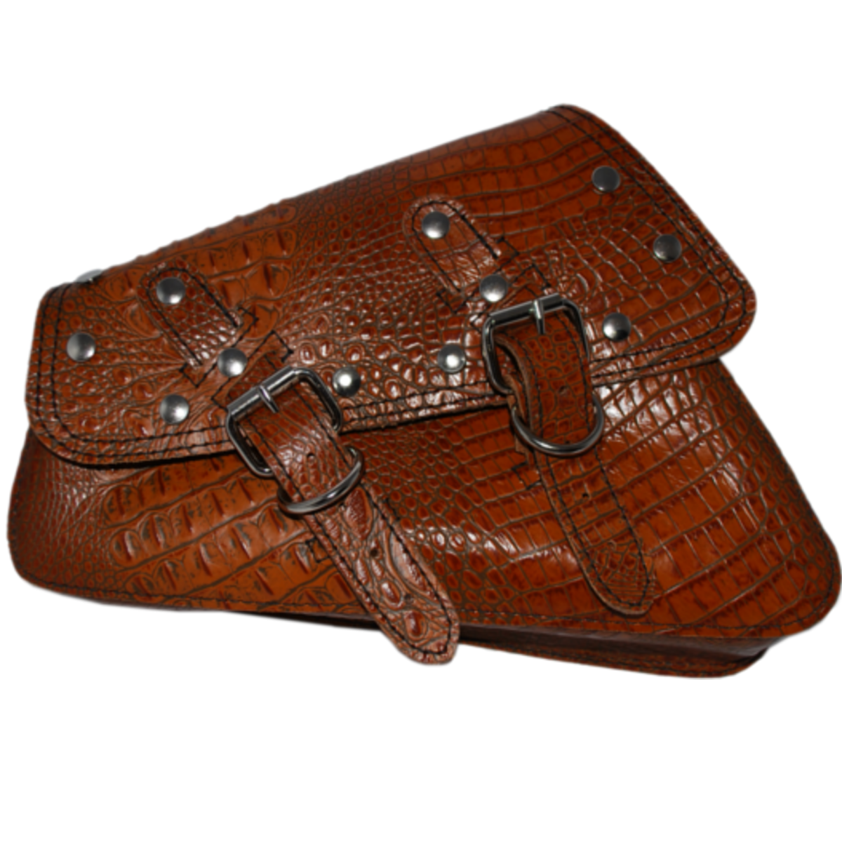 La Rosa Riveted Leather Swing Arm Saddle Bag - American Legend Rider