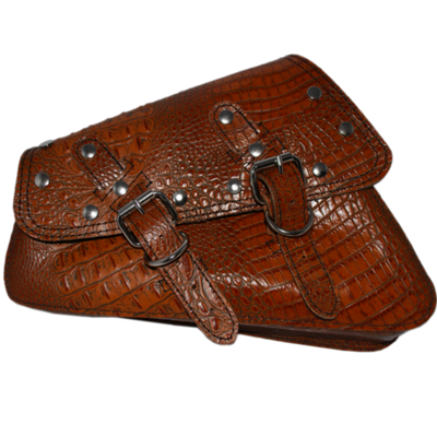 La Rosa Riveted Leather Swing Arm Saddle Bag - American Legend Rider