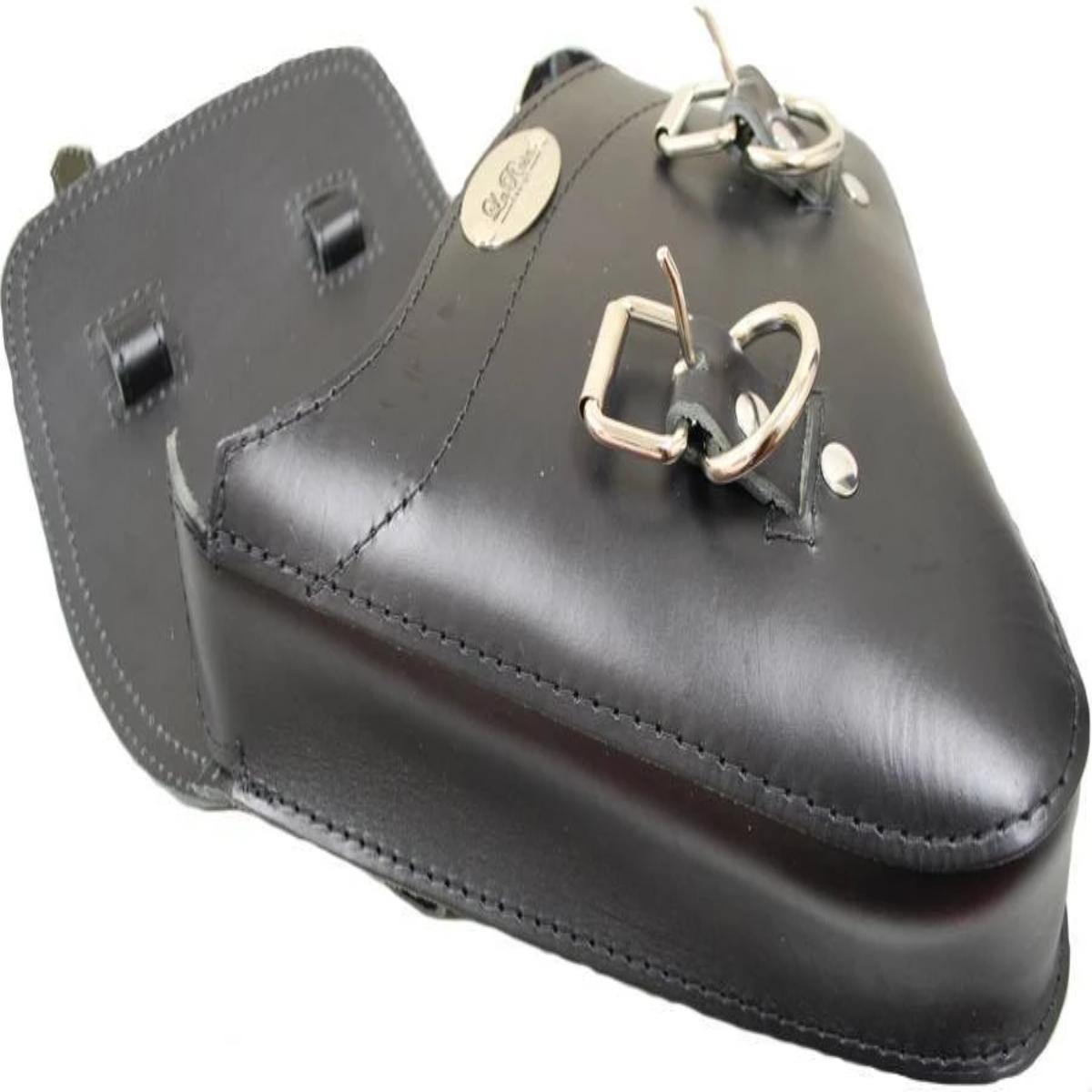 La Rosa Harley-Davidson V Rod Left Side Solo Saddle Bag, Black Leather - American Legend Rider