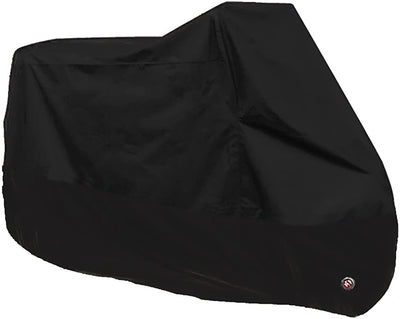 A Waterproof Motorcycle Cover providing protection against rain on a white background.