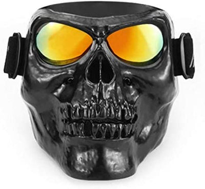 A high-quality Skull Face Mask with Goggles made from black materials.