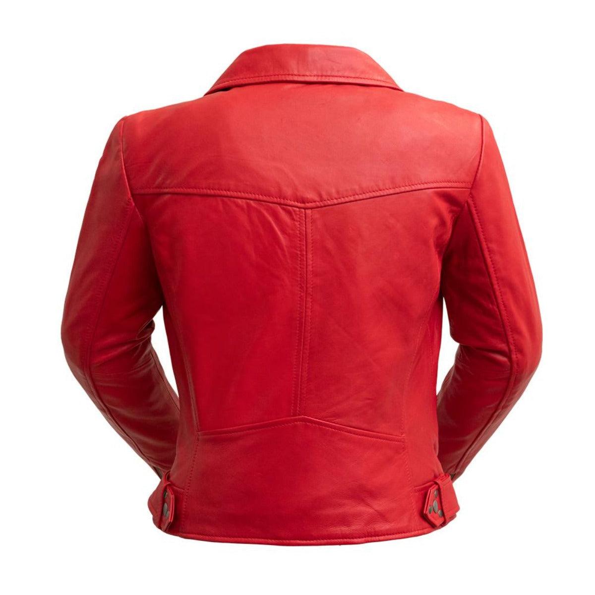 First Manufacturing Chloe - Women's Lambskin Leather Jacket, Fire Red - American Legend Rider