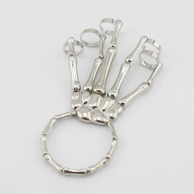 Women's Skeleton Hand Bracelet, Alloy (Lead and Nickle free), Adjustable Ring Size - American Legend Rider
