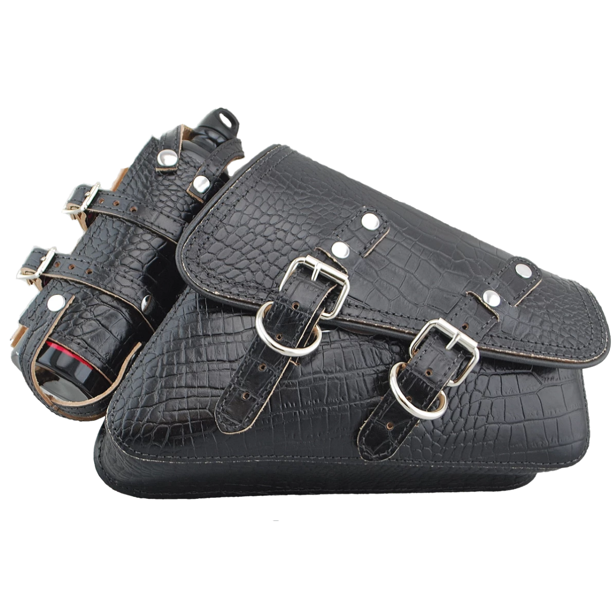 La Rosa Harley-Davidson sportster swingarm bag with Spare Fuel Bottle - American Legend Rider