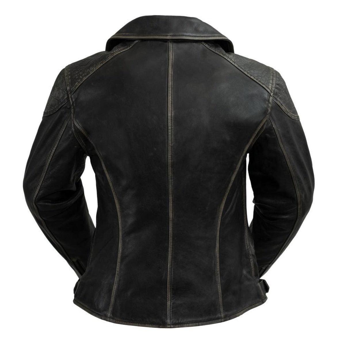 First Manufacturing Stephanie - Women's Lambskin Leather Jacket, Brown Vintage - American Legend Rider