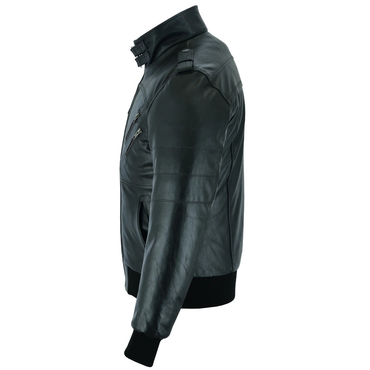 Vance Bomber Cowhide Leather Jacket with Removeable Hood