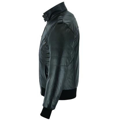 Vance Bomber Cowhide Leather Jacket with Removeable Hood