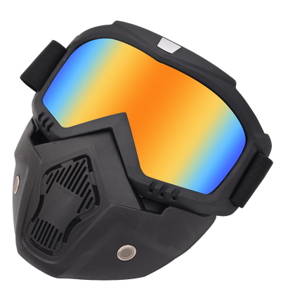 Motorcycle Goggles Mask, TPEE/Polycarbonate, Black Frame