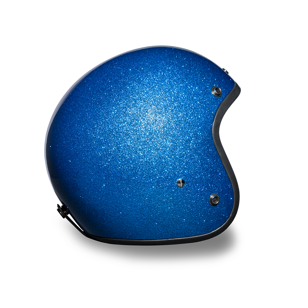 Daytona D.O.T. Cruiser Blue Metal Flake Motorcycle Open Face Helmet - American Legend Rider