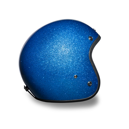 Daytona D.O.T. Cruiser Blue Metal Flake Motorcycle Open Face Helmet - American Legend Rider
