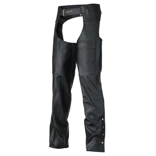 Vance Classic Biker Leather Chaps, Unisex