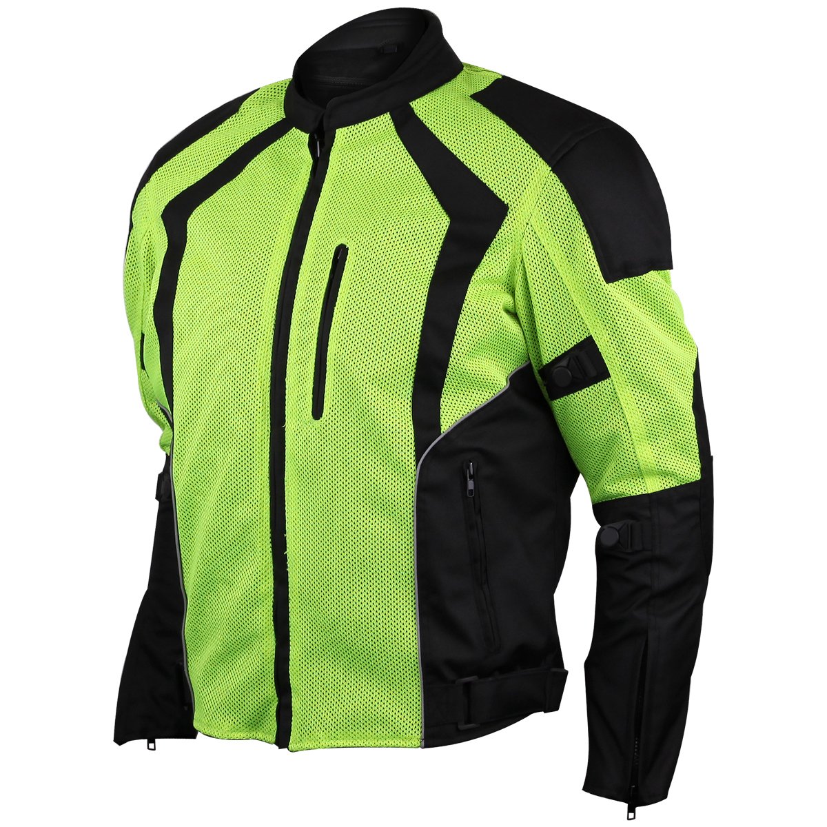 Vance Leather Men's Hi-Vis Mesh Motorcycle Jacket with CE Armor
