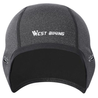 The motorcycle helmet liner cap is shown on a white background, providing wicking and cooling sweat capabilities.