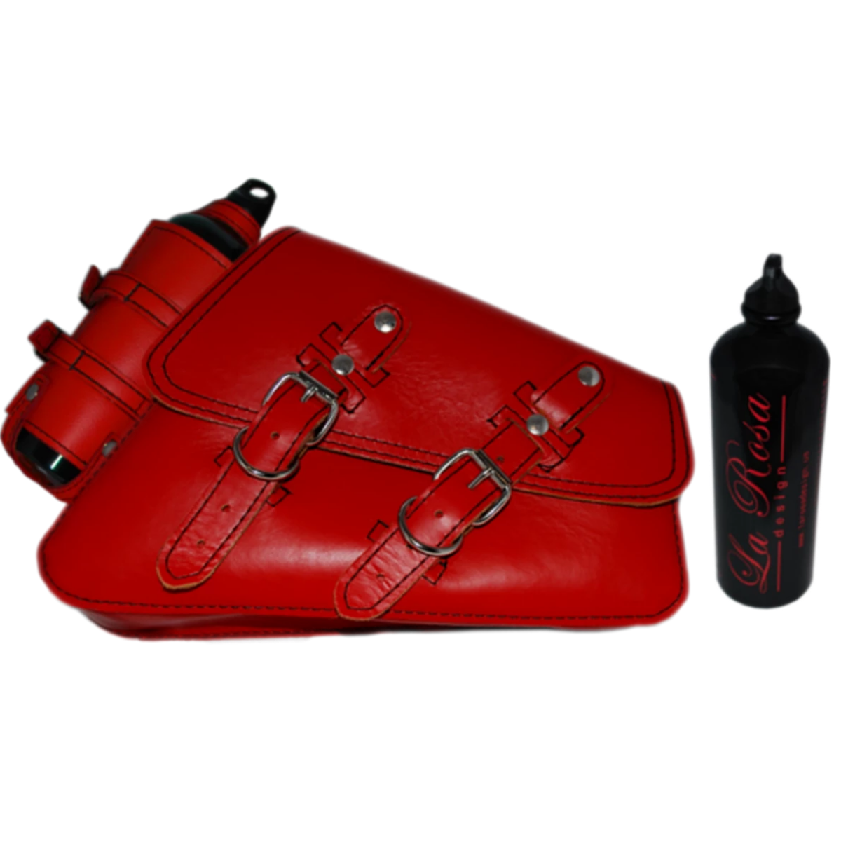 La Rosa Harley-Davidson sportster swingarm bag with Spare Fuel Bottle - American Legend Rider