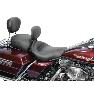 Mustang Sissy Bar Pad for Harley-Davidson Touring '97-'21, Studded Black, Width: 12", Height: 9"