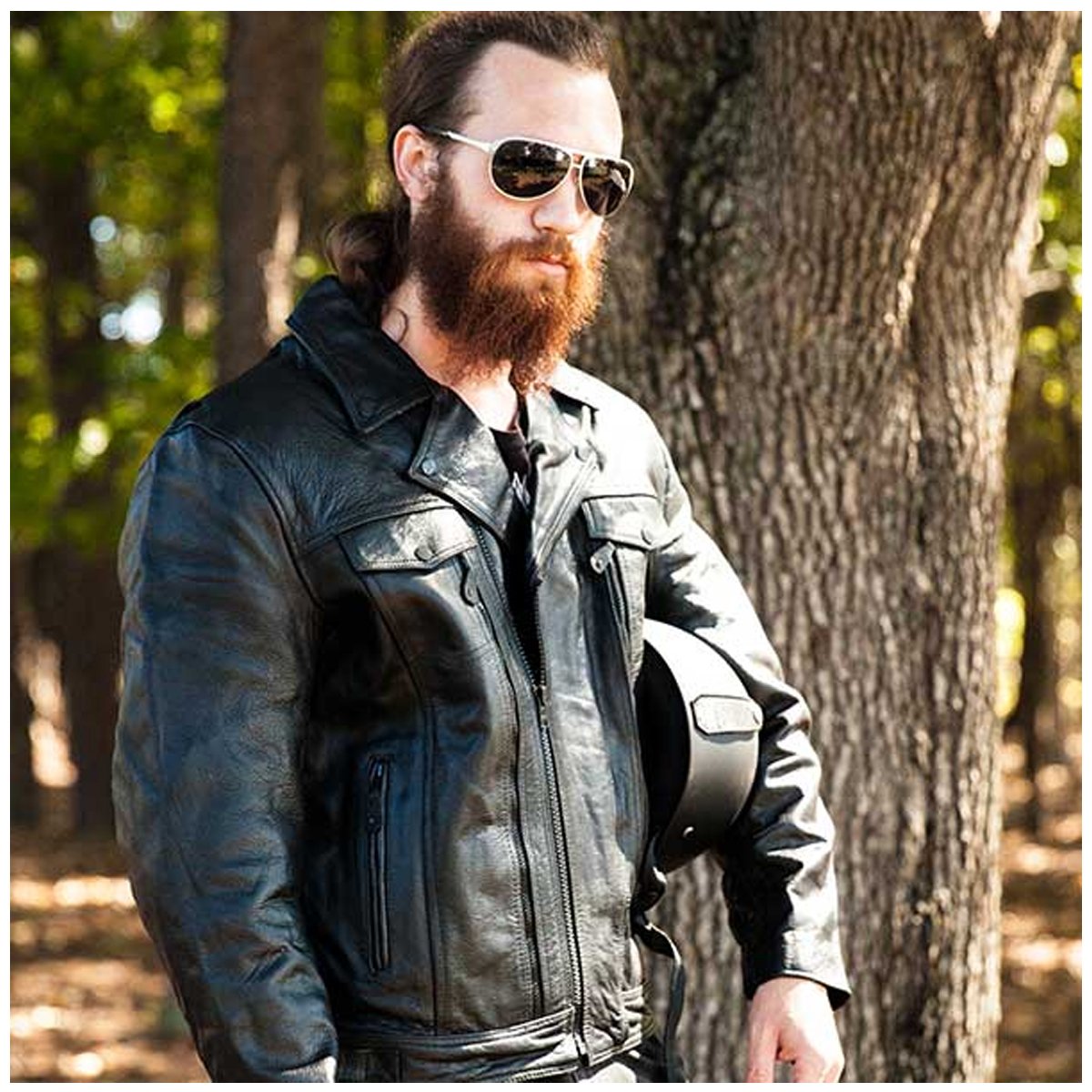 Vance Leather Men's Double Pistol Pete Leather Jacket