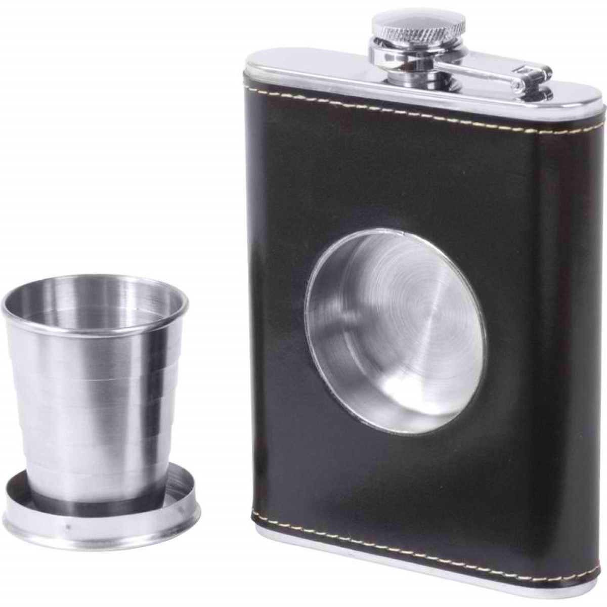 Jillian 6.8oz Stainless Steel Flask with Built-In Cup