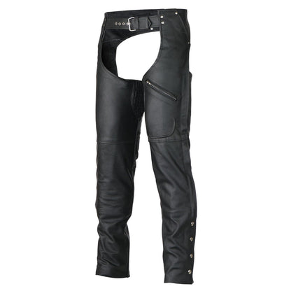 Vance Leather Zip-Out Insulated Pant Style Zipper Pocket Leather Chaps, Unisex