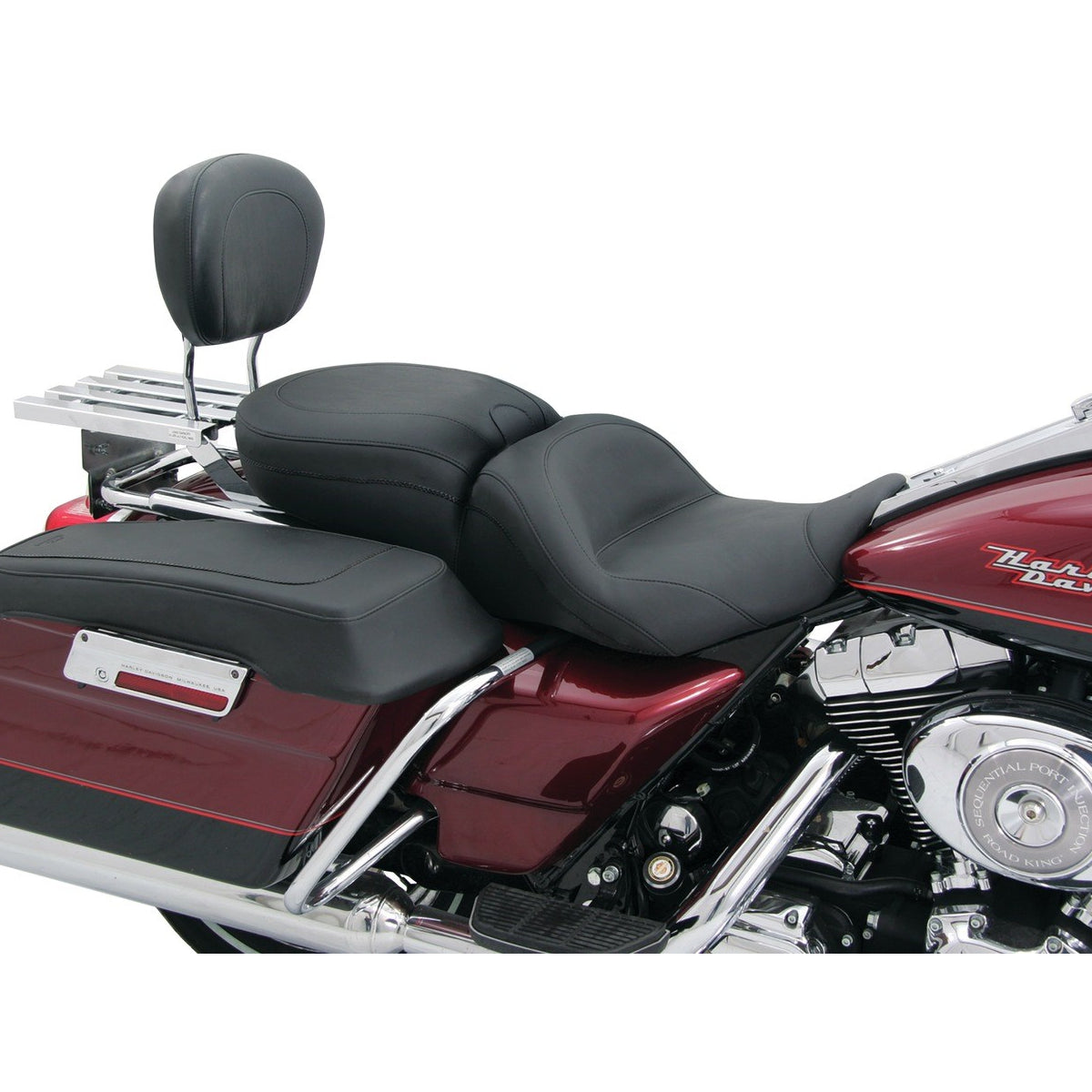 Mustang Sissy Bar Pad for Harley-Davidson Touring '97-'21, Black, Width: 12", Height: 9"