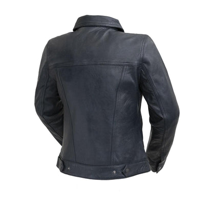 First Manufacturing Madison - Women's Leather Jacket, Blue - American Legend Rider