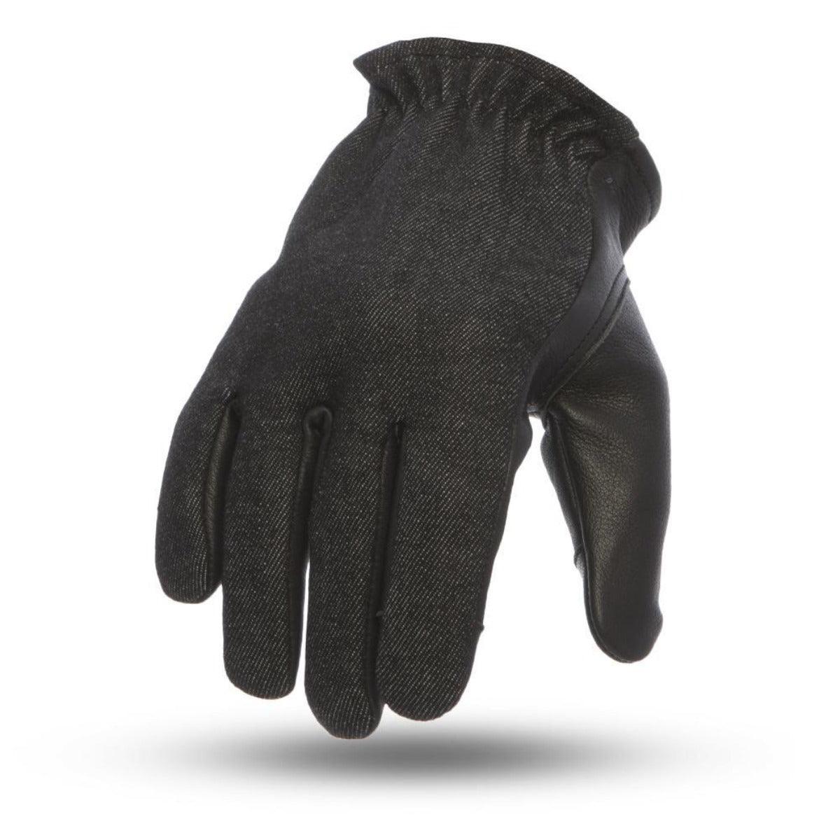 First Manufacturing 2-Tone Roper Gloves, Black/Denim - American Legend Rider