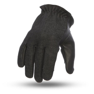 First Manufacturing 2-Tone Roper Gloves, Black/Denim - American Legend Rider