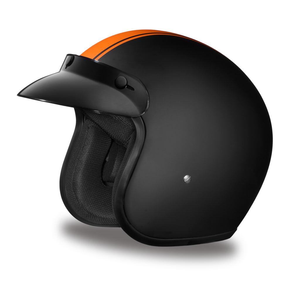 Daytona D.O.T Cruiser Orange Pin Stripe Helmet - American Legend Rider
