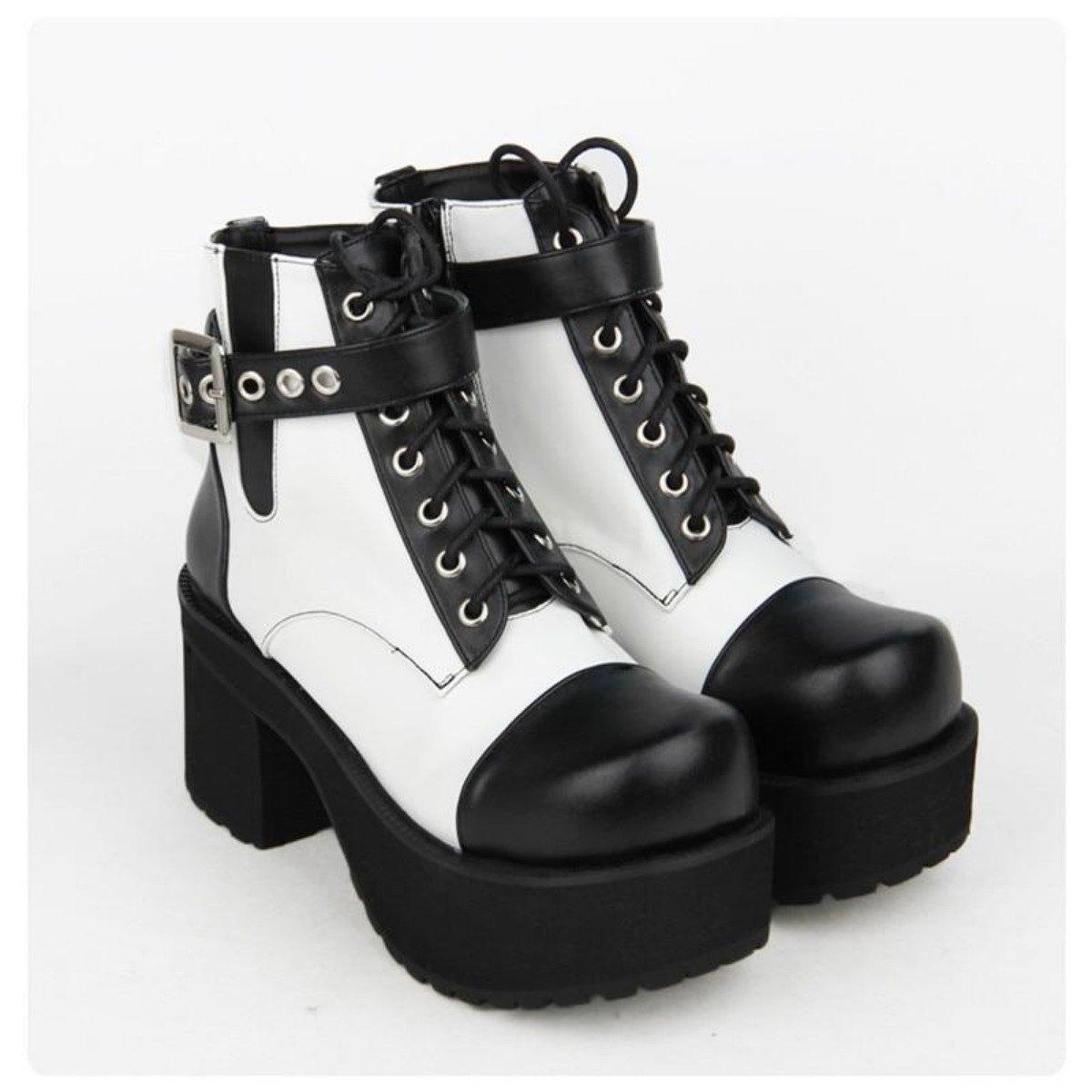 Women's Gothic Punk Ankle Boots with Block Heel - American Legend Rider