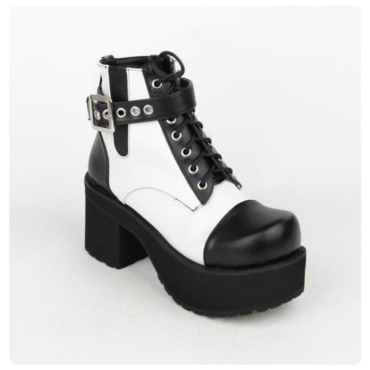 Women's Gothic Punk Ankle Boots with Block Heel - American Legend Rider