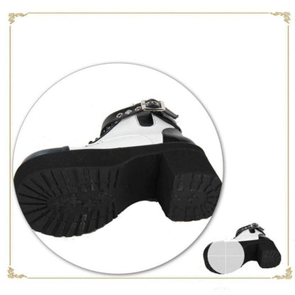 Women's Gothic Punk Ankle Boots with Block Heel - American Legend Rider