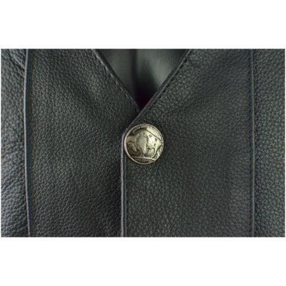 Vance Leather Premium Cowhide Vest with Buffalo Nickel Snaps and Gun Pocket
