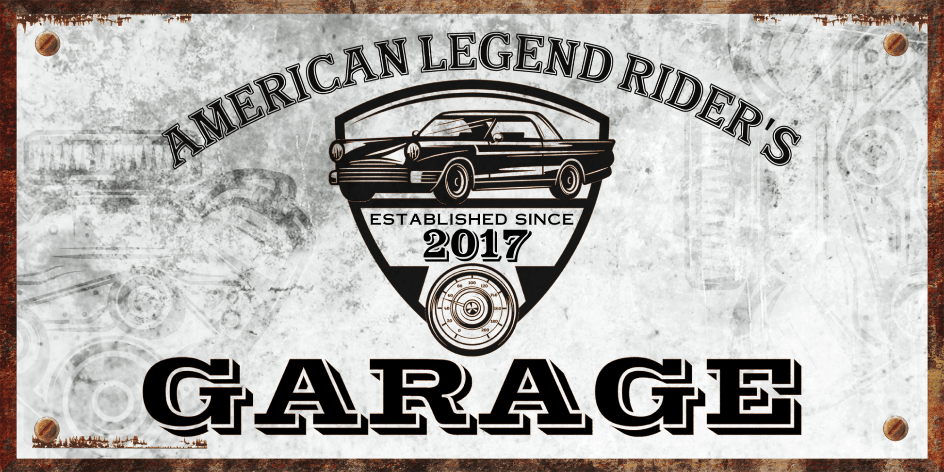 Custom Garage Sign, Ready to Hang - American Legend Rider