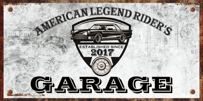 Custom Garage Sign, Ready to Hang - American Legend Rider