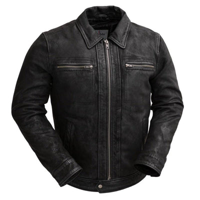 First Manufacturing Austin - Men's Leather Jacket, Black - American Legend Rider