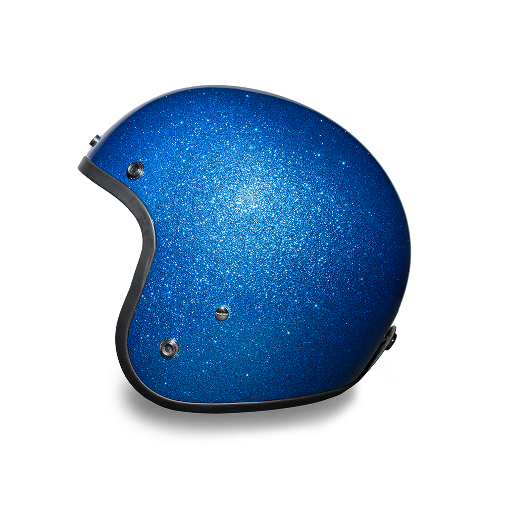 Daytona D.O.T. Cruiser Blue Metal Flake Motorcycle Open Face Helmet - American Legend Rider