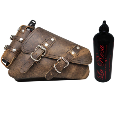 La Rosa Harley-Davidson sportster swingarm bag with Spare Fuel Bottle - American Legend Rider