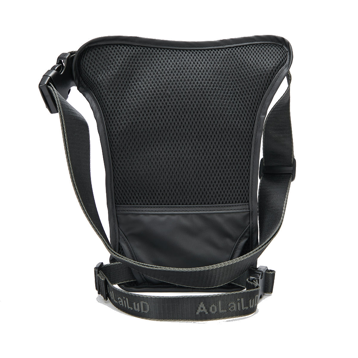 The Men's Multi-Function Chest/Waist Bag by "AoLaiLup" is a versatile black shoulder accessory with a mesh front pocket and adjustable strap, effortlessly transitioning for use as a chest or waist bag.